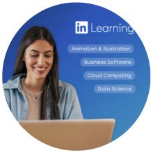 LinkedIn Learning woman on computer
