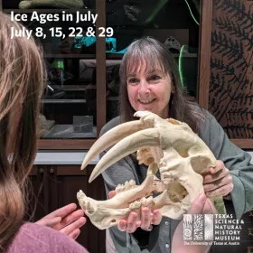graphic for Ice Ages in July at the Texas Science and Natural History Museum