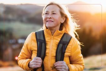 Woman on a hike looking at the horizon
