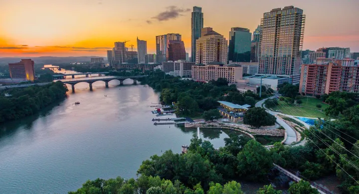 Austin Skyline at Sunset