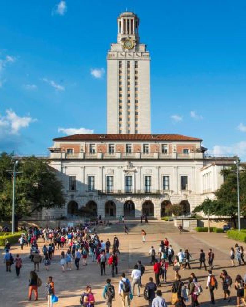Tower with people on the Main Mall
